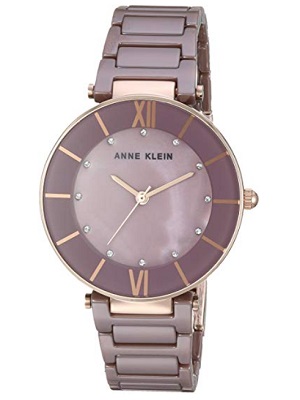 Anne Klein Women's AK/3266 Swarovski Crystal Accented Ceramic Bracelet Watch