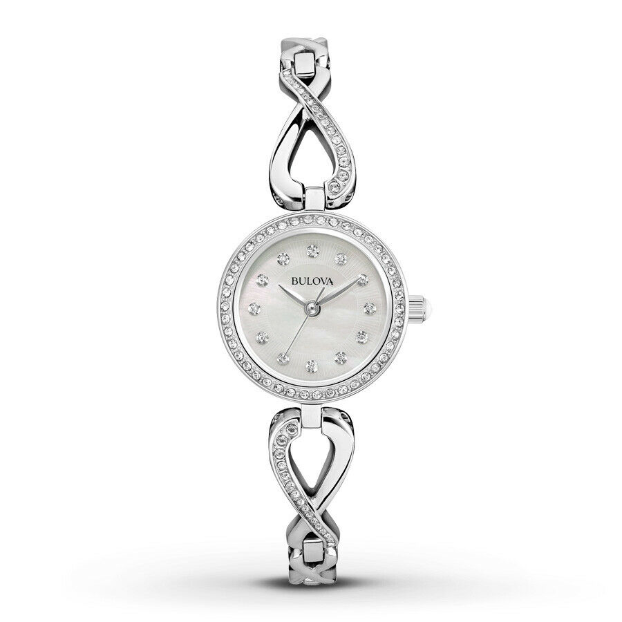 Đồng hồ Nữ Bulova Women's Quartz Crystals Infinity Necklace Watch Box Set 23mm 96X129