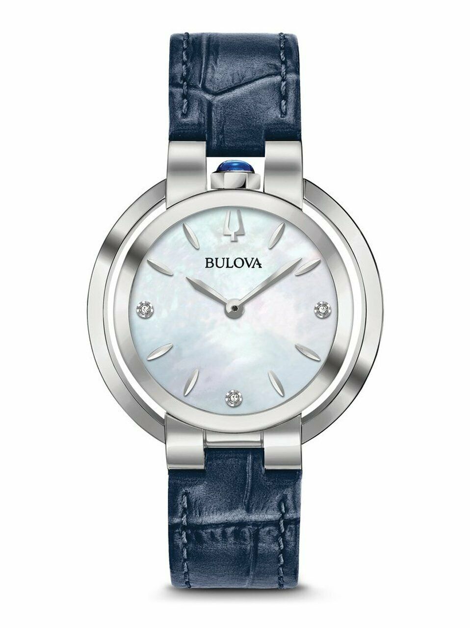Đồng hồ Nữ Bulova Women's Rubaiyat Quartz Diamond Accent Markers Blue 35mm Watch 96P196