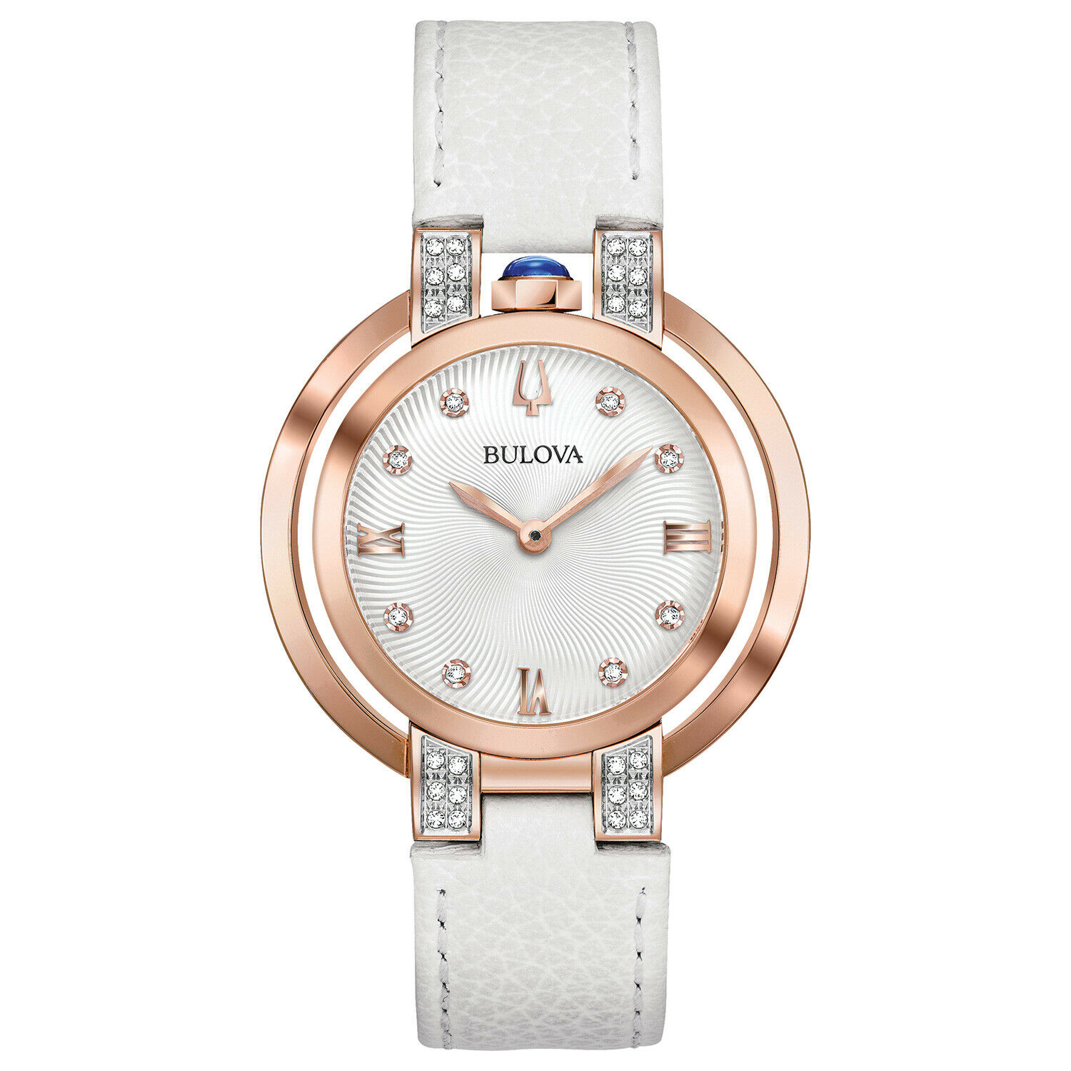 Đồng hồ Nữ Bulova Women's Rubaiyat Quartz Diamond Accents Rose Gold Tone 35mm Watch 98R243
