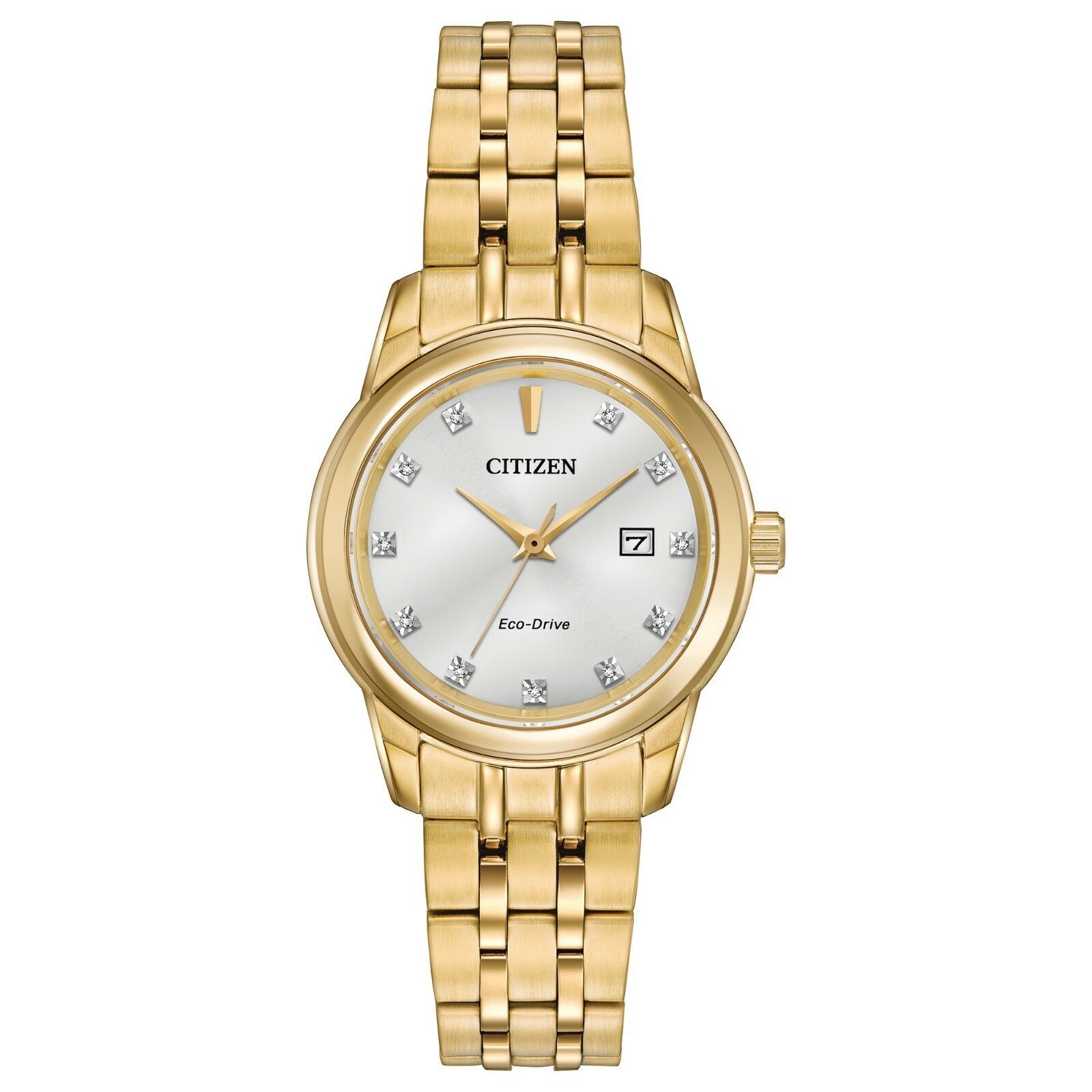 Đồng hồ Nữ Citizen Eco-Drive Women's Diamond Collection Gold-Tone 28mm Watch EW2392-54A