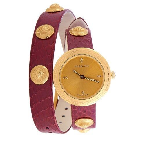 Đồng hồ nữ Versace Quartz Diamond Gold Dial Watch VERF01118