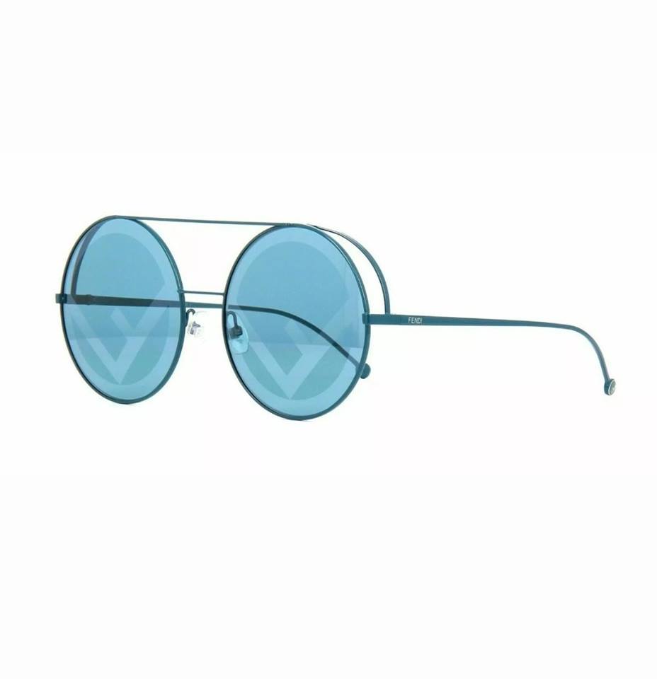 Fendi FENDIRAMA FF 0343/S MVU/7R Blue / Blue Gradient Silver Mirror Sunglasses