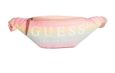 GUESS Factory Berry Rainbow Glitter Logo Fanny Pack
