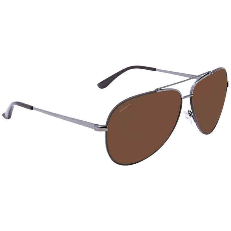 Kính Ferragamo Dark Brown Aviator Sunglasses SF131S 067 60