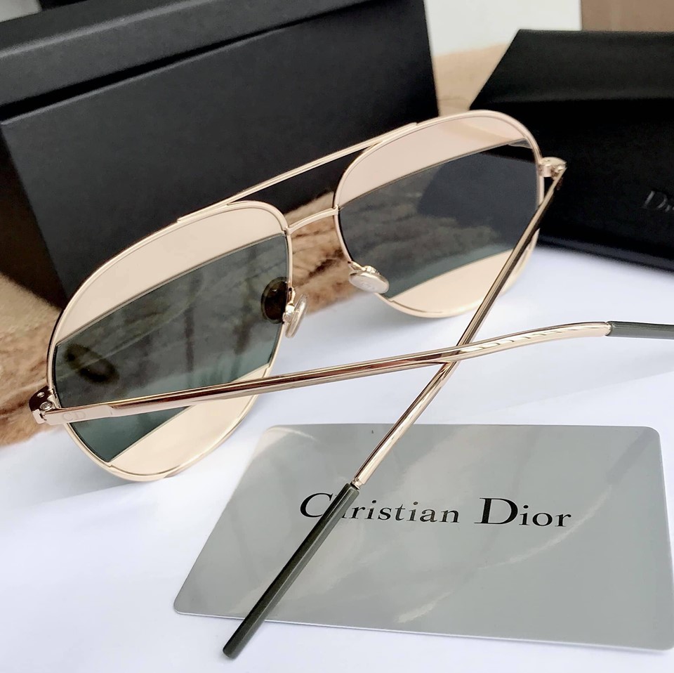 Kính mắt Dior Split Gold Green Mirror Aviator Sunglasses