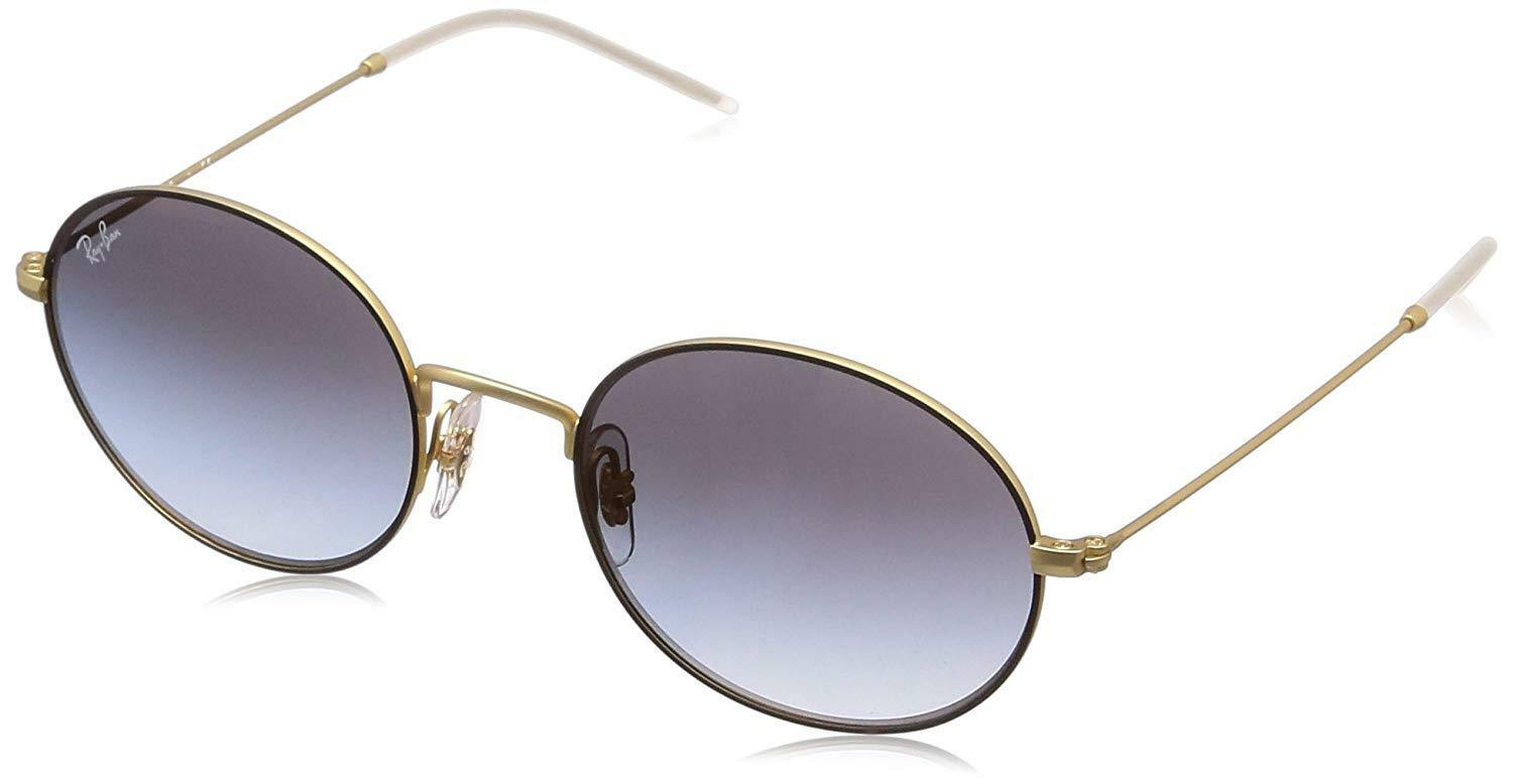 Kính mắt Ray Ban RB3594-9114U0-53 Beat Oval Sunglasses Black/Gold-Tone Grey Lenses