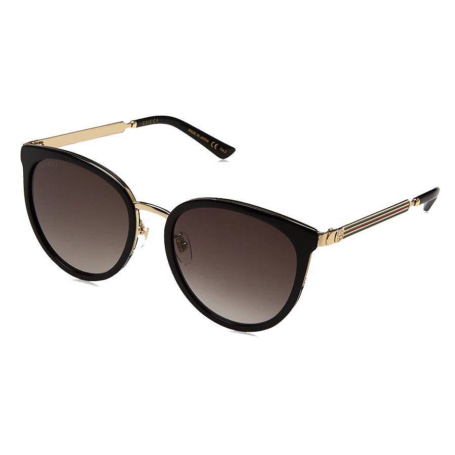 Mắt kính Gucci Grey Gradient Round Ladies Sunglasses GG0077SK 001 56