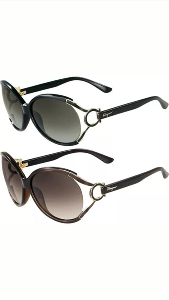 Salvatore Ferragamo Sunglasses SF600S 220 Pearl Dark Brown Oval 61x14x130