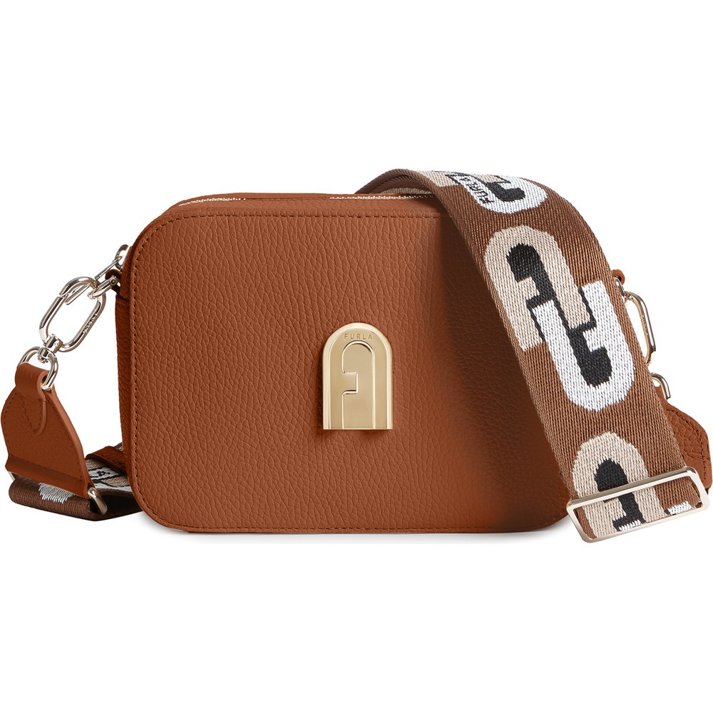 Furla sleek mini online crossbody cognac