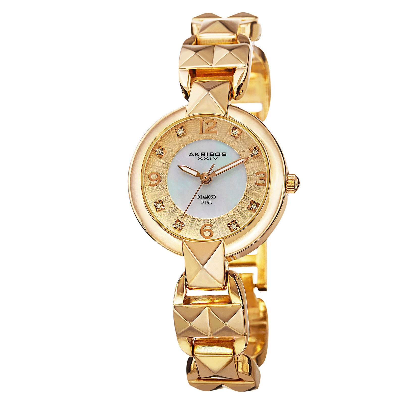 Women's Akribos XXIV AK755 Swiss Diamond Mother of Pearl Dial Bracelet Watch
